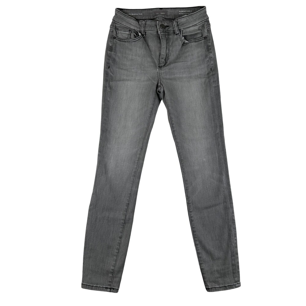 DL1961 Jeans Womens 24 Gray Florence Ankle Mid Rise Instasculpt Skinny 24x26